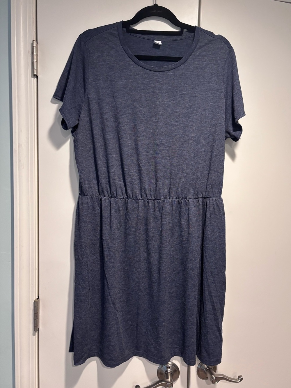 Old Navy Heathered Navy Blue Crew Tee Dress